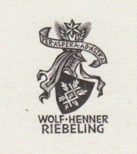 Bild des Verkufers fr Exlibris fr Wolf-Henner Riebeling. Holzschnitt von Ellen Beck. zum Verkauf von Antiquariat Heinz Tessin