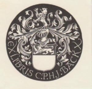 Bild des Verkufers fr Exlibris fr C.P.H.J. Back. Holzschnitt von Pam G. Rueter. zum Verkauf von Antiquariat Heinz Tessin