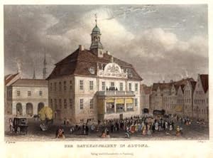 Der Rathausmarkt. Kolorierter Stahlstich von James Gray nach H.Jessen.