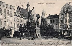Imagen del vendedor de Geibeldenkmal. Ansichtskarte in Lichtdruck. Abgestempelt Lbeck 23.07.1917. a la venta por Antiquariat Heinz Tessin