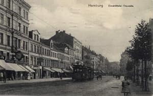 Eimsbütteler Chaussee. Ansichtskarte in schwarz-weiß. abgestempelt Hamburg 20.04.1911.