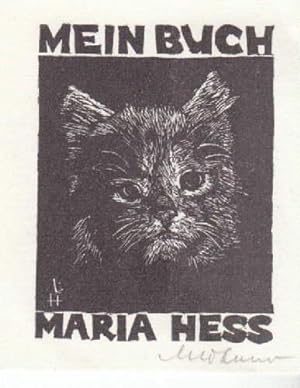 Exlibris für Maria Hess. Holzschnitt von Leopold Hofmann, unten rechts mit Bleistift signiert.