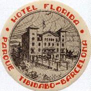 Bild des Verkufers fr Hotel Florida, Parque Tibidabo - Barcelona. In zwei Farben gedruckt, Rckseite mit Gummierung. Unbenutzt. zum Verkauf von Antiquariat Heinz Tessin