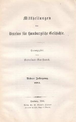 Bild des Verkufers fr des Vereins fr Hamburgische Geschichte. Im Auftrage des Vorstandes herausgegeben von Dr. Karl Koppmann. Achter Jahrgang. zum Verkauf von Antiquariat Heinz Tessin