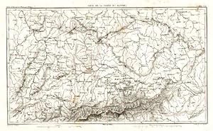 Carte de la Vallée du Danube. Stahlstichkarte von A.H.Dyonnet nach A.H.Dufour.