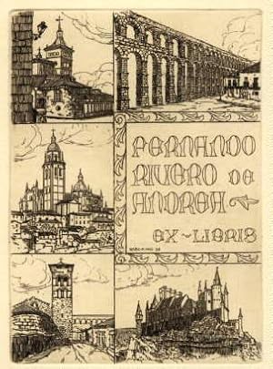 Imagen del vendedor de Exlibris fr Fernando Rivero de Andrea. Original-Radierung von Rogelio P.Vizcaino. a la venta por Antiquariat Heinz Tessin