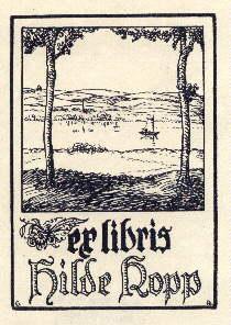 Seller image for Exlibris fr Hilde Hopp. Klischedruck von Georg Reble, Pforzheim. for sale by Antiquariat Heinz Tessin