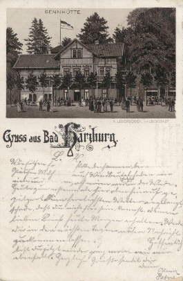 Seller image for Gruss aus Bad Harzburg. Ansichtskarte in Photolithographie. Abgestempelt Harzburg 18.10.1895 - Ankunftsstempel Wieda 19.10.1895. for sale by Antiquariat Heinz Tessin