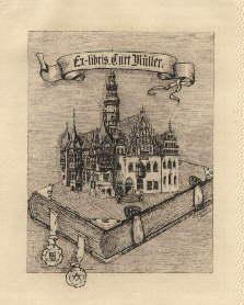 Seller image for Exlibris fr Curt Mller. Heliogravre von Curt Mller, Breslau. for sale by Antiquariat Heinz Tessin