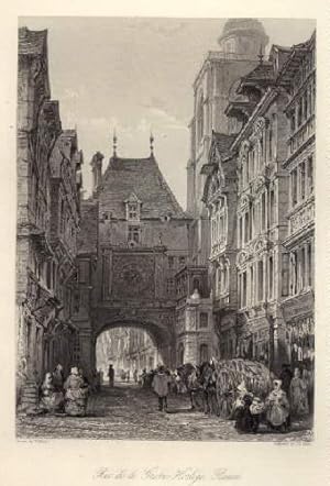 Bild des Verkufers fr Rue de la Horlogue. Stahlstich von J.B.Allen nach T.Allom. zum Verkauf von Antiquariat Heinz Tessin