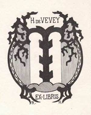 Bild des Verkufers fr Exlibris fr H.de Vevey. Klischedruck von Reginald de Henseler. zum Verkauf von Antiquariat Heinz Tessin