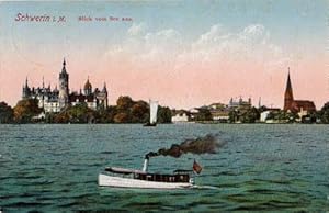 Bild des Verkufers fr Blick vom See aus. Ansichtskarte in farbigem Lichtdruck. Abstempelt Schwerin 24.08.1926. zum Verkauf von Antiquariat Heinz Tessin