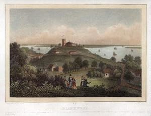 Blankenese - Kolorierte Lithographie mit Tonplatte von F.Weider nach C.W.Arldt.