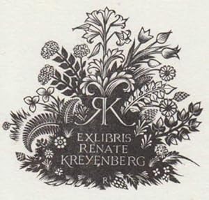 Bild des Verkufers fr Exlibris fr Renate Kreyenberg. Holzschnitt von Ellen Beck. zum Verkauf von Antiquariat Heinz Tessin