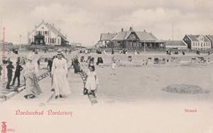 Imagen del vendedor de Nordseebad Norderney. Strand. Ansichtskarte in Lichtdruck. Ungelaufen. a la venta por Antiquariat Heinz Tessin