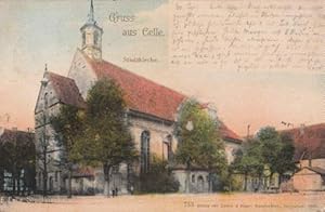 Image du vendeur pour Gruss aus Celle. Stadtkirche. Ansichtskarte in farbigem Lichtdruck. Abgestempelt Celle 30.09.1902. mis en vente par Antiquariat Heinz Tessin