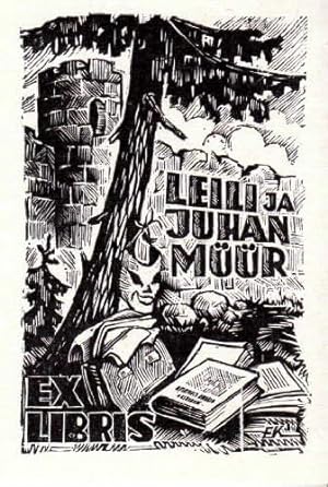 Seller image for Exlibris fr Leili und Juhan Mri. Holzschnitt von Enn Kera. for sale by Antiquariat Heinz Tessin