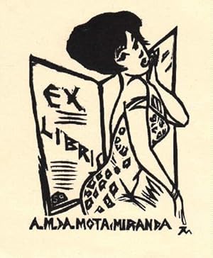 Immagine del venditore per Exlibris f�r A.M.A.Mota Miranda. Holzschnitt von Jocelyn Mercier. venduto da Antiquariat Heinz Tessin