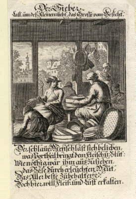 Bild des Verkufers fr Der Sieber. Kupferstich von Christhoph Weigel. zum Verkauf von Antiquariat Heinz Tessin