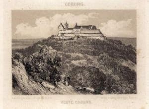 Veste Coburg. Kreidelithographie von Robert Geissler mit Tonplatte.