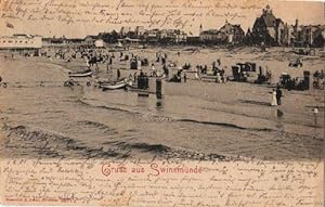 Seller image for Gruss aus Swinemnde. Ansichtskarte in Lichtdruck. Abgestempelt Swinemnde 04.08.1901. for sale by Antiquariat Heinz Tessin