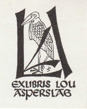 Exlibris für Lou Asperlag Holzschnitt.