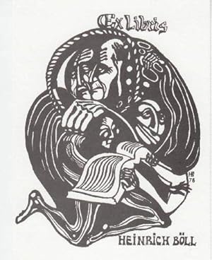 Exlibris für Heinrich Böll. Klischéedruck von Juri Kuznetzow, Kursk.