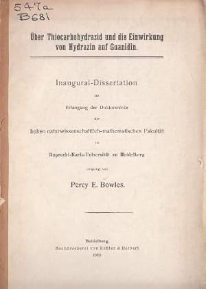 Über Thicarbohydrazid und die Einwirkung von Hydrazin auf Guanidin. Inaugural-Dissertation.