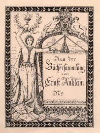 Bild des Verkufers fr Exlibris fr Ernst Anklam. Klischedruck von Ernst Anklam. zum Verkauf von Antiquariat Heinz Tessin