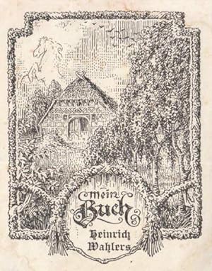 Exlibris für Heinrich Wahlers. Klischéedruck.