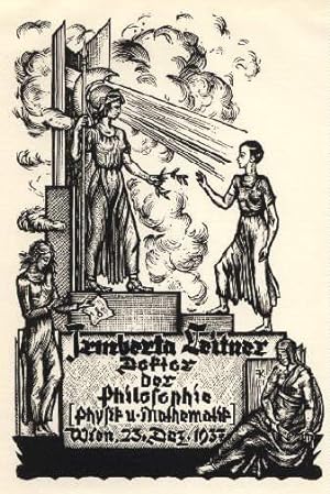 Seller image for Weihnachtsgruß von Irmberta Leitner, Doktor der Philosophie, Physik u. Mathematik, Wien, 23. Dez. 1937. Holzschnitt von Franz Kaiser. for sale by Antiquariat Heinz Tessin