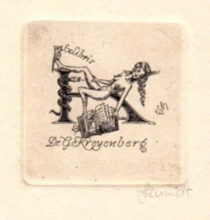 Seller image for Exlibris fr Dr. G.Kreyenberg. Original-Radierung von Eugen Schmidt, unten rechts mit Bleistift signiert. for sale by Antiquariat Heinz Tessin