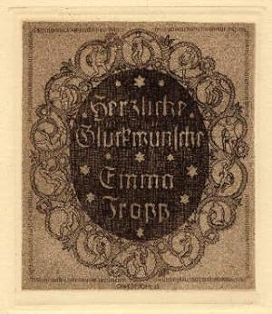 Bild des Verkufers fr Glckwunschkarte von Emma Tropp. Original-Radierung von Gerhard Wedepohl. zum Verkauf von Antiquariat Heinz Tessin