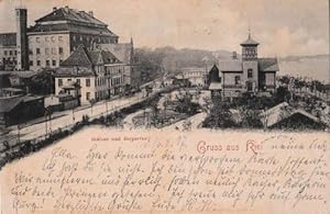 Seller image for Gruss aus Kiel. Schlo und Seegarten. Ansichtskarte in Lichtdruck: Abgestempelt Kiel 17.08.1897. for sale by Antiquariat Heinz Tessin