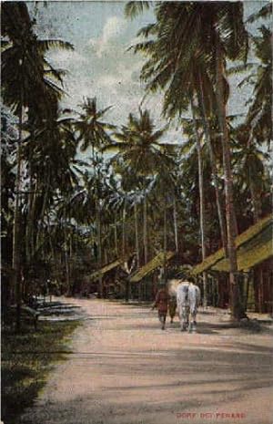 Seller image for Dorf bei Penang. Ansichtskarte in farbigem Lichtdruck. Ungelaufen. for sale by Antiquariat Heinz Tessin