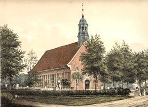 Hamm - Die Kirche in Hamm. Lith. Inst. v. Ch.s Fuchs, Hamburg. Kolorierte Kreidelithographie mit ...