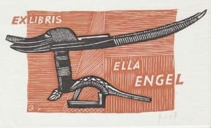 Bild des Verkufers fr Exlibris fr Ella Engel. Zweifarbiger Holzschnitt von Norbert Ott, unten rechts mit Bleistift signiert. zum Verkauf von Antiquariat Heinz Tessin