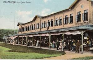 Image du vendeur pour Logirhaus-Bazar. Ansichtskarte in farbigem Lichtdruck. Abgestempelt Norderney 23.06.1912. mis en vente par Antiquariat Heinz Tessin