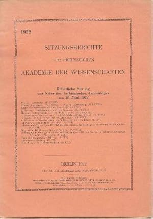 Ansprache vom 29.Juni. Seiten LXXV-LXXIX in: Sitzungsberichte der Königlich Preussischen Akademie...