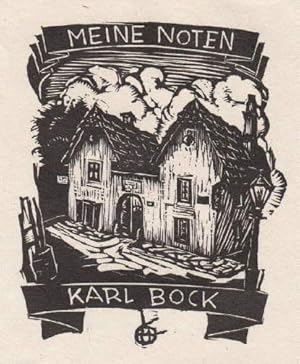 Bild des Verkufers fr Exlibris fr Karl Bock. Holzschnitt von Leopold Hofmann zum Verkauf von Antiquariat Heinz Tessin