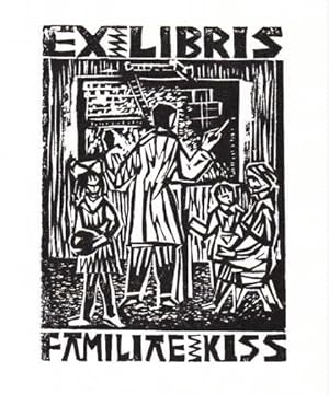 Bild des Verkufers fr Exlibris fr Familie Kiss. Holzschnitt von Marian Josef Trojan. zum Verkauf von Antiquariat Heinz Tessin
