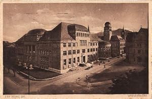 Universität. Ansichtskarte in Lichtdruck. Abgestempelt Freiburg 13.08.1916.