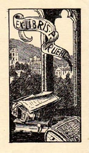 Imagen del vendedor de Exlibris fr A.Ruehl. Klischedruck von Robert Budzinski, Knigsberg. a la venta por Antiquariat Heinz Tessin