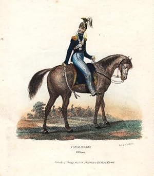 Cavallerie. Officier. Kolorierte Lithographie von August Achilles.