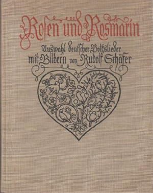 Bild des Verkufers fr Auswahl deutscher Volkslieder. Mit Bildern von Rudolf Schfer. zum Verkauf von Antiquariat Heinz Tessin