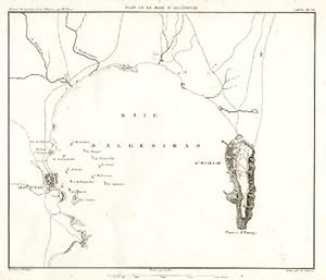 Plan de la Baie d`Algésiras. Stahlstichkarte von A.H.Dyonnet nach A.H.Dufour.