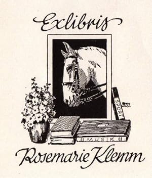 Exlibris für Rosemarie Klemm. Holzschnitt von Georg Wagner.