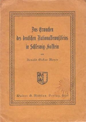 Bild des Verkufers fr Das Erwachen des deutschen Nationalbewutseins in Schleswig - Holstein. zum Verkauf von Antiquariat Heinz Tessin