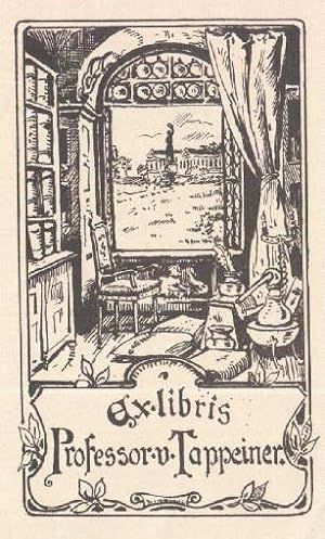 Seller image for Exlibris fr Professor von Tappeiner. Klischedruck von Robert Kann. for sale by Antiquariat Heinz Tessin