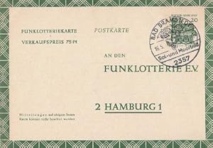 Bundesrepublik. 20 Pfennig. Verkaufspreis 75 Pfennig. Ganzsache abgestempelt Bad Bramstedt 16.05....